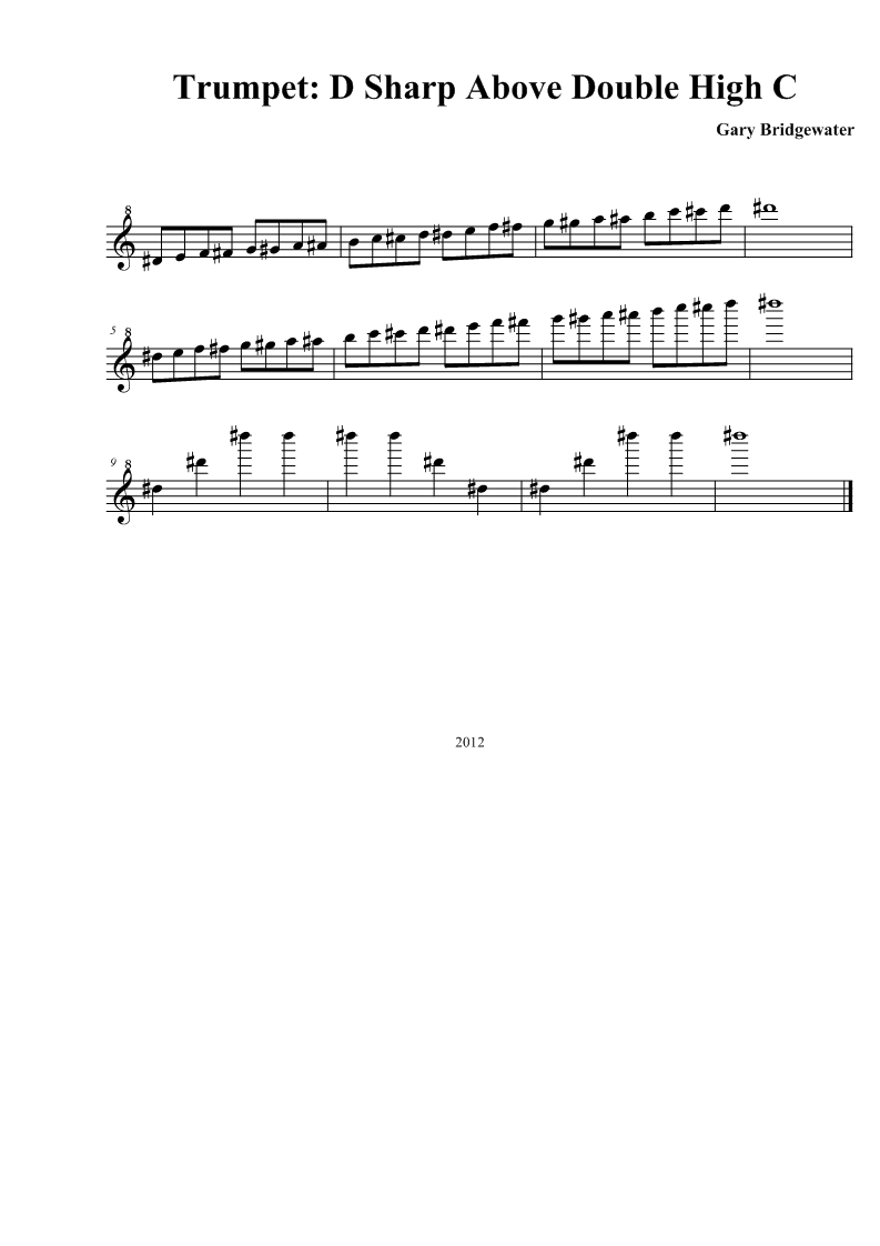 Trumpet Trumpet D Sharp Above Double High C